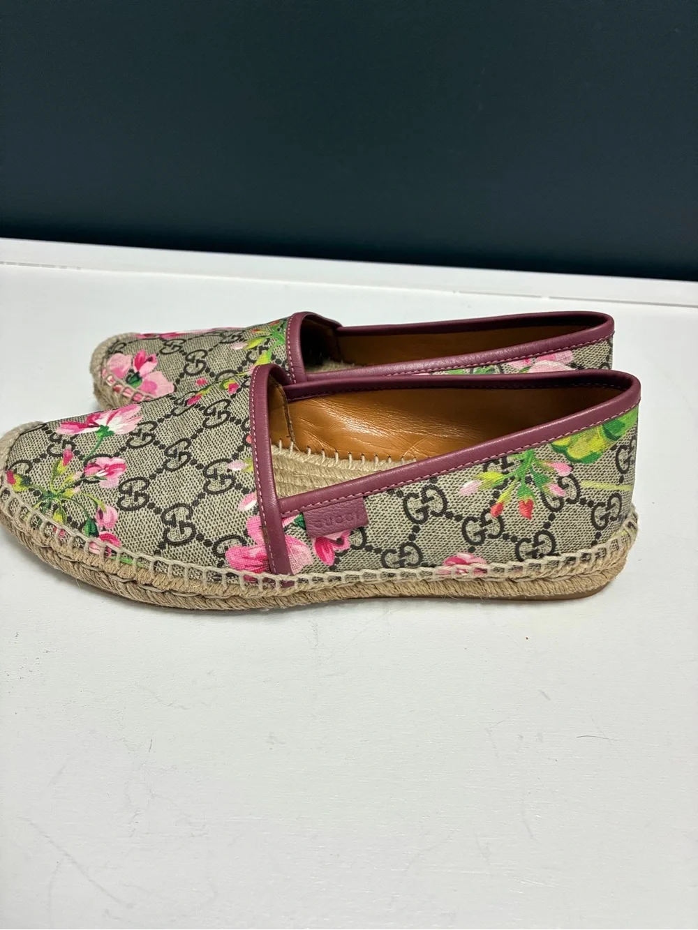 Gucci Pink Floral GG Canvas Espadrilles